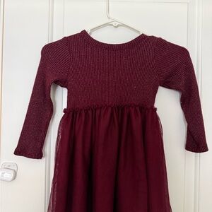 Cat & Jack Burgundy Long-Sleeve Tulle Dress for Girls